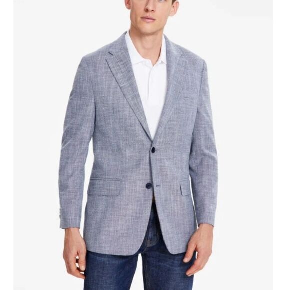 Tommy Hilfiger Conrad Men’s 38R Blue Modern Fit Textured Blazer NWT - Picture 1 of 10